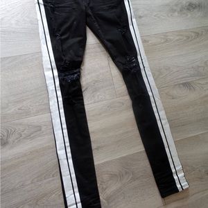 Amiri Jeans 32 Jean Denim Black White Stripes, Men's